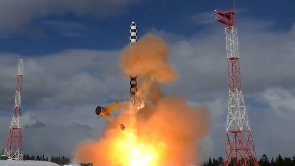 Phóng tên lửa đạn đạo liên lục địa hạng nặng «Sarmat» từ sân bay vũ trụ Plesetsk ở vùng Arkhangelsk. - Sputnik Việt Nam