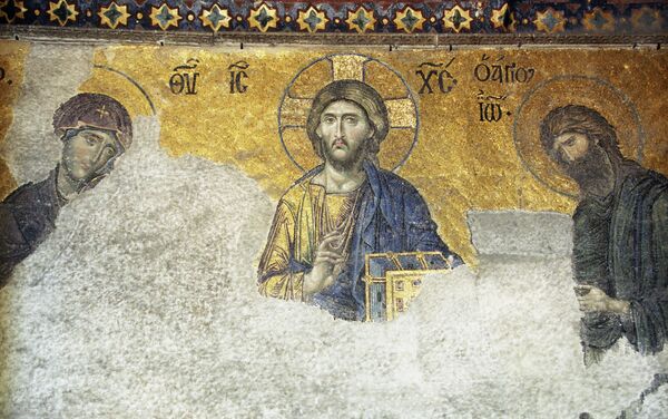Một mảnh của bức tranh khảm Chúa Giêsu toàn năng trong Hagia Sophia - Sputnik Việt Nam