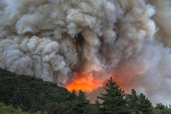 Khói và lửa từ đám cháy rừng ở California - Sputnik Việt Nam