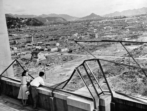 Quang cảnh thành phố Hiroshima bị phá hủy sau vụ ném bom nguyên tử - Sputnik Việt Nam