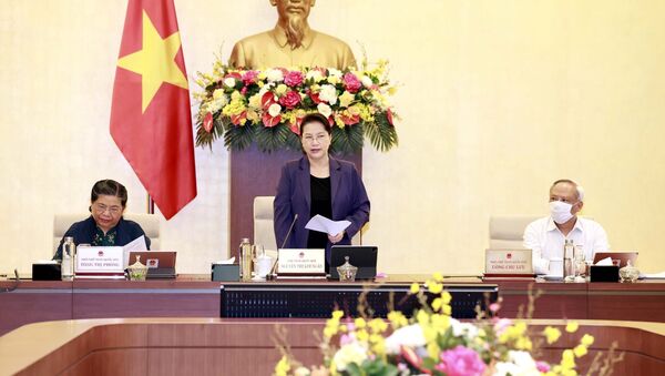 Chủ tịch Quốc hội Nguyễn Thị Kim Ngân phát biểu.  - Sputnik Việt Nam