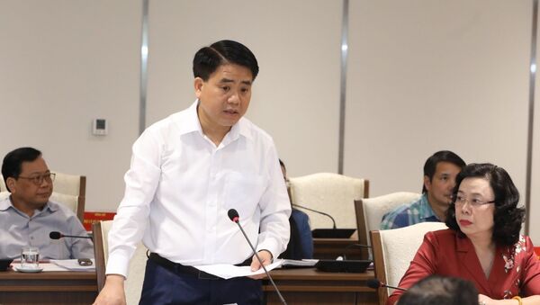 Phó Bí thư Thành ủy, Chủ tịch UBND thành phố Nguyễn Đức Chung phát biểu tại buổi làm việc. - Sputnik Việt Nam