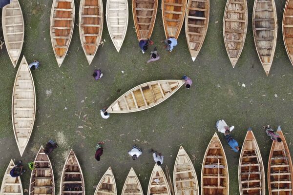 Toàn cảnh chợ trên thuyền ở Bangladesh - Sputnik Việt Nam
