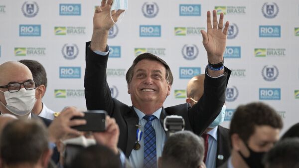 Tổng thống Brazil, Jair Bolsonaro, tại một sự kiện ở Rio de Janeiro. - Sputnik Việt Nam