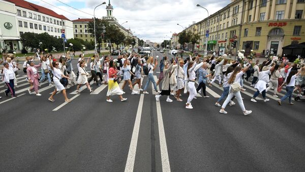 Cuộc biểu tình trong hòa bình ở Minsk. - Sputnik Việt Nam