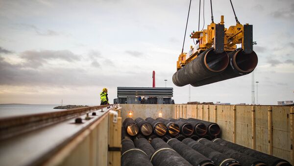 Các đường ống xây dựng đường ống dẫn khí Nord Stream 2 ở cảng Mukran, Đức - Sputnik Việt Nam