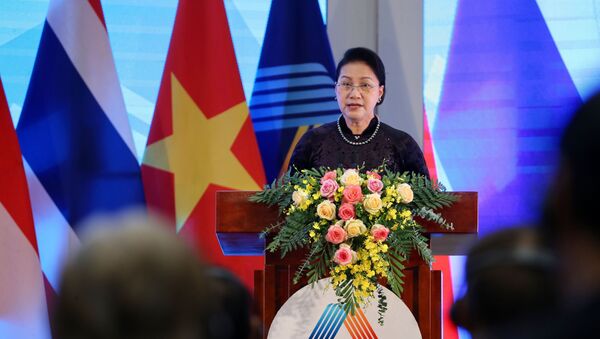 Chủ tịch Quốc hội Nguyễn Thị Kim Ngân, Chủ tịch AIPA 41 phát biểu bế mạc. - Sputnik Việt Nam