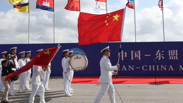  Lính hải quân Trung Quốc trong lễ khai mạc cuộc tập trận hải quân ASEAN-Trung Quốc tại cảng quân sự ở Trạm Giang - Sputnik Việt Nam