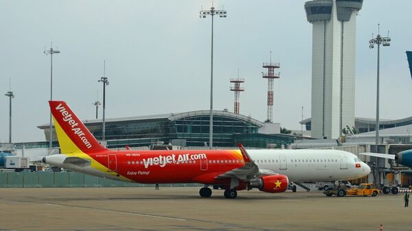 Máy bay của VietjetAir tại sân bay quốc tế Tân Sơn Nhất (TP Hồ Chí Minh). - Sputnik Việt Nam