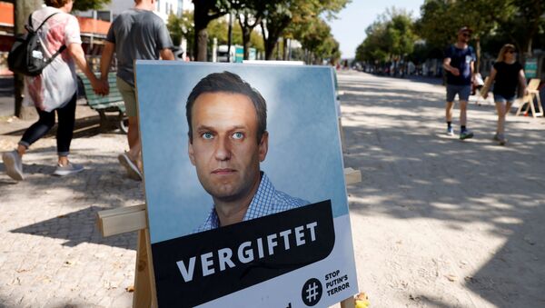Chân dung Alexei Navalny với chữ ký tẩm độc ở Berlin. - Sputnik Việt Nam