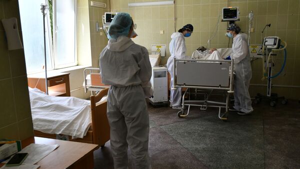 Bệnh nhân bị coronavirus ở bệnh viện Lviv - Sputnik Việt Nam