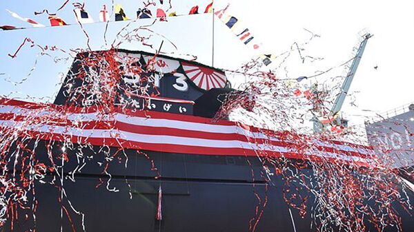 Lễ hạ thủy tàu ngầm diesel-stirling-điện mới nhất Taigei tại thành phố Kobe của Nhật Bản - Sputnik Việt Nam