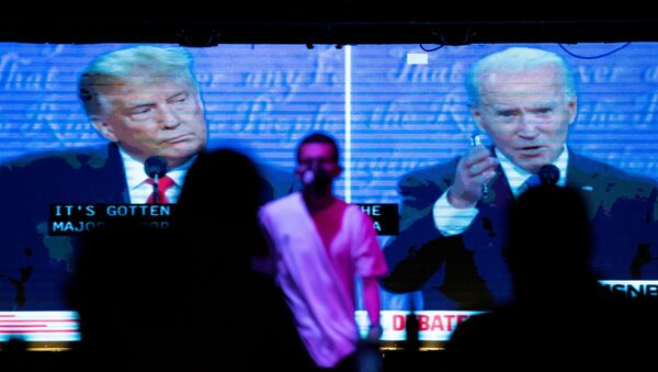Phát sóng cuộc tranh luận cuối cùng giữa Tổng thống Hoa Kỳ Donald Trump và cựu Phó Tổng thống Joe Biden - Sputnik Việt Nam