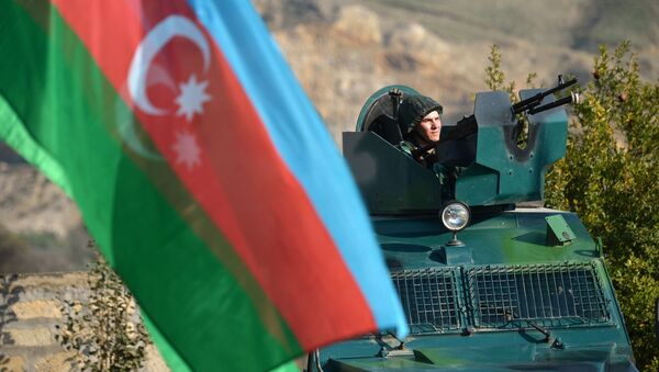 Lực lượng biên phòng Azerbaijan đang bắt đầu thực hiện nhiệm vụ bảo vệ biên giới với Iran tại đồn biên phòng Khalafly ở vùng Jebrail trên lãnh thổ do Azerbaijan kiểm soát. - Sputnik Việt Nam