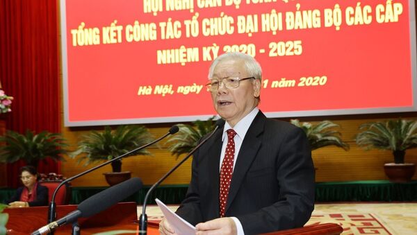 Tổng Bí thư, Chủ tịch nước Nguyễn Phú Trọng phát biểu tại Hội nghị. - Sputnik Việt Nam