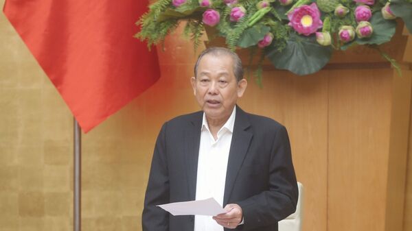 Phó Thủ tướng Thường trực Chính phủ Trương Hòa Bình phát biểu. - Sputnik Việt Nam