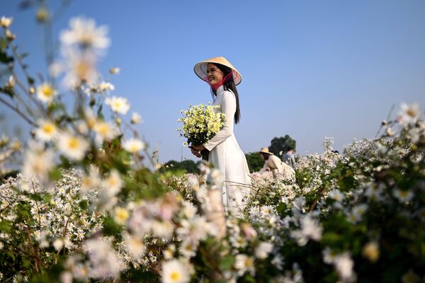 Cô gái chụp ảnh trong vườn bách thảo ở Hà Nội - Sputnik Việt Nam