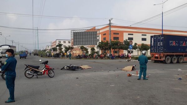 Hiện trường vụ tai nạn giao thông xảy ra vào sáng nay - Sputnik Việt Nam