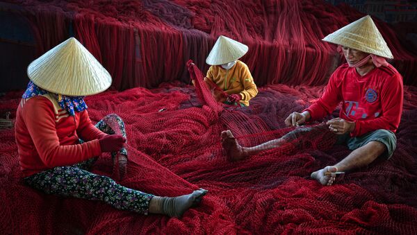 Vá lưới đỏ - nhiếp ảnh gia Việt Nam Lý Hoàng Long, trong danh sách hạng mục Con người của cuộc thi «Earth Photo» 2020 - Sputnik Việt Nam
