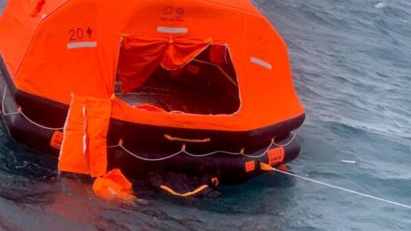 Đội tìm kiếm cứu nạn phát hiện 1 phao tròn (màu cam) nổi trên biển nhưng không có người - Sputnik Việt Nam