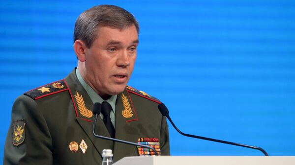 Tổng tham mưu trưởng Lực lượng vũ trang Liên bang Nga Valery Gerasimov tại Hội nghị Matxcơva về an ninh quốc tế lần thứ V - Sputnik Việt Nam