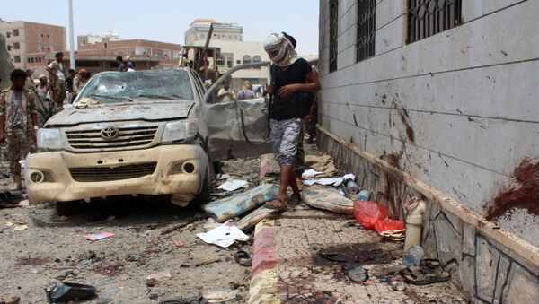 Địa điểm vụ nổ ở Aden, Yemen. - Sputnik Việt Nam