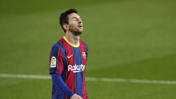 Lionel Messi của Barcelona trông có vẻ chán nản - Sputnik Việt Nam