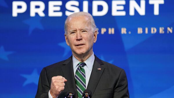 Tổng thống đắc cử Hoa Kỳ Joe Biden phát biểu tại sự kiện tưởng niệm bệnh do coronavirus (COVID-19) tại Đài tưởng niệm Lincoln ở Washington, Hoa Kỳ ngày 19 tháng 1 năm 2021. REUTERS / Tom Brenner / File Photo - Sputnik Việt Nam