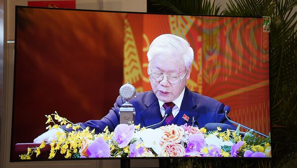 Tổng Bí thư, Chủ tịch nước Nguyễn Phú Trọng phát biểu tại Đại hội XIII - Sputnik Việt Nam