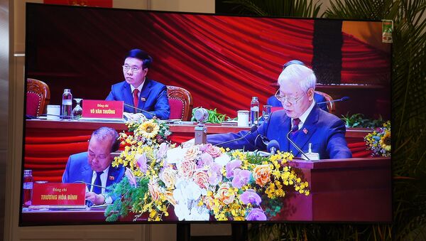 Tổng Bí thư, Chủ tịch nước Nguyễn Phú Trọng phát biểu tại Đại hội XIII - Sputnik Việt Nam