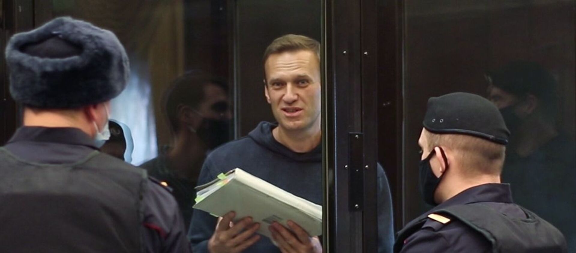 Alexey Navalny tại phiên xét xử của Tòa án thành phố Moskva - Sputnik Việt Nam, 1920, 02.02.2021