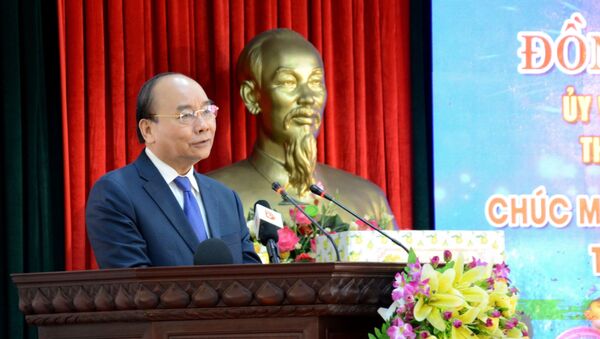 Thủ tướng Nguyễn Xuân Phúc phát biểu tại Bộ Chỉ huy Bộ đội Biên phòng thành phố Đà Nẵng. - Sputnik Việt Nam