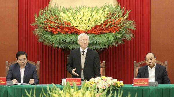 Tổng Bí thư, Chủ tịch nước Nguyễn Phú Trọng phát biểu tại buổi gặp mặt - Sputnik Việt Nam