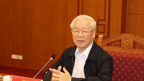 Tổng Bí thư, Chủ tịch nước Nguyễn Phú Trọng phát biểu chỉ đạo cuộc họp. - Sputnik Việt Nam