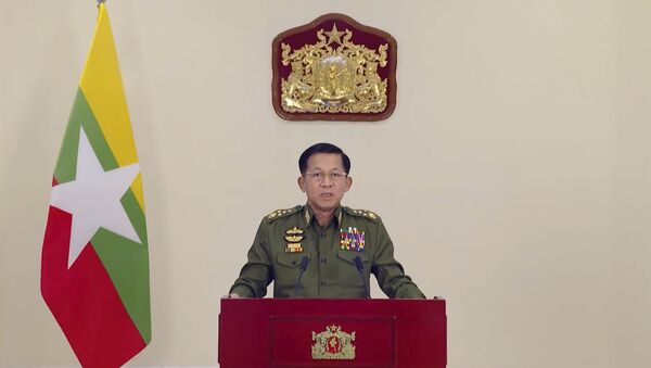 Chủ tịch Hội đồng Hành chính Nhà nước, Tổng Tư lệnh Các lực lượng vũ trang Myanmar, Thượng tướng Min Aung Hline. - Sputnik Việt Nam