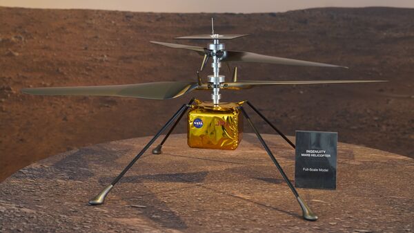 Mô hình quy mô đầy đủ của một máy bay không người lái robot-do thám Trực thăng Sao Hỏa Sự khéo léo để khám phá bề mặt Sao Hỏa - Sputnik Việt Nam