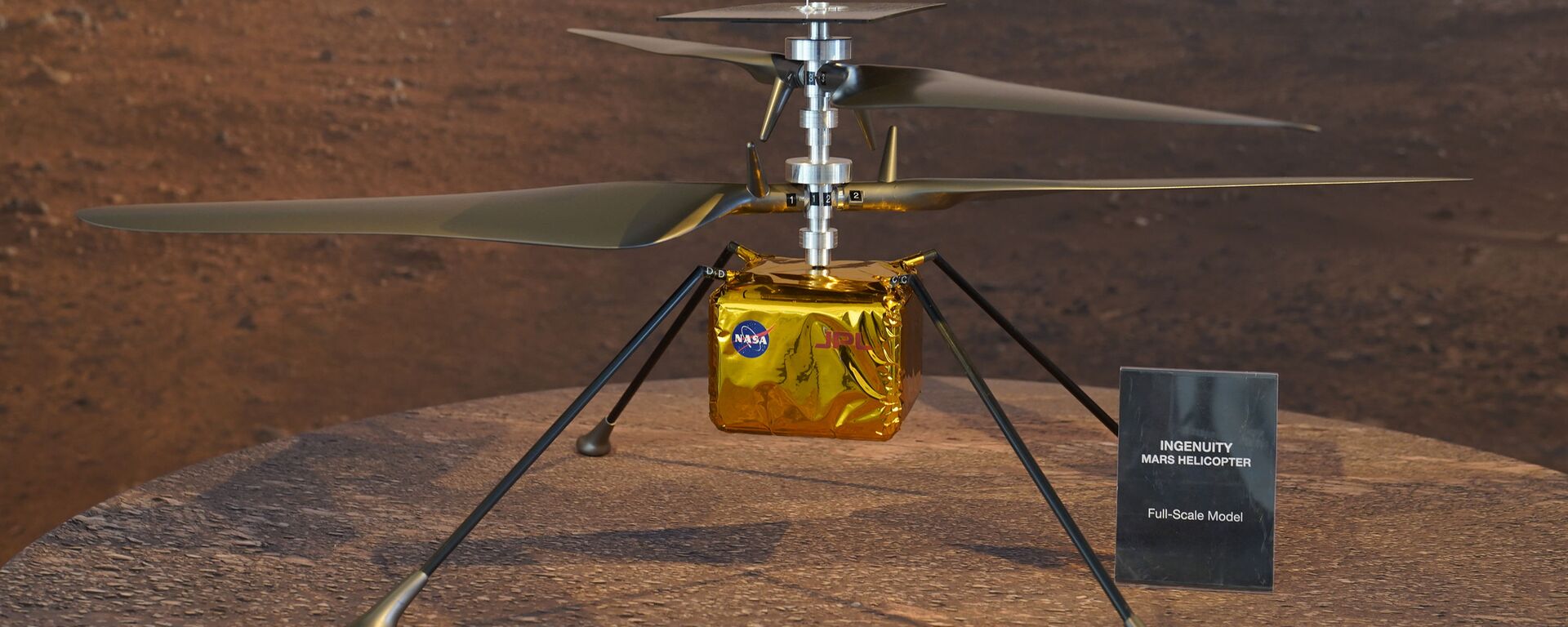 Mô hình quy mô đầy đủ của một máy bay không người lái robot-do thám Trực thăng Sao Hỏa Sự khéo léo để khám phá bề mặt Sao Hỏa - Sputnik Việt Nam, 1920, 05.04.2021