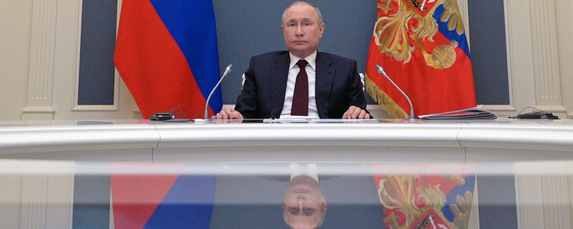 Tổng thống Nga Vladimir Putin tại Hội nghị thượng đỉnh về khí hậu theo điịnh dạng hội thào video. - Sputnik Việt Nam, 1920, 22.04.2021