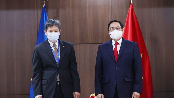 Thủ tướng Phạm Minh Chính hội kiến Tổng Thư ký ASEAN Lim Jock Hoi. - Sputnik Việt Nam