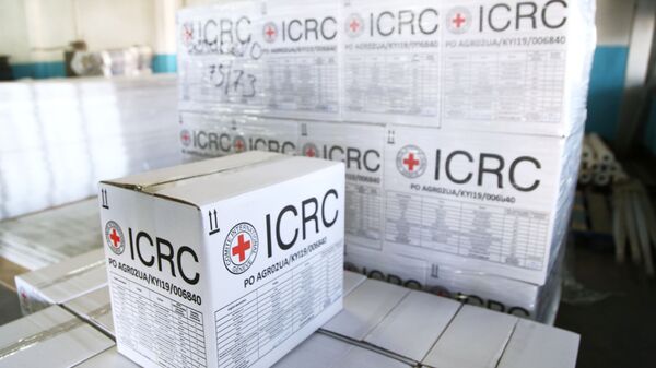 Một chuyến hàng cứu trợ của Hiệp hội Chữ thập đỏ và Trăng lưỡi liềm đỏ thế giới (ICRC) - Sputnik Việt Nam