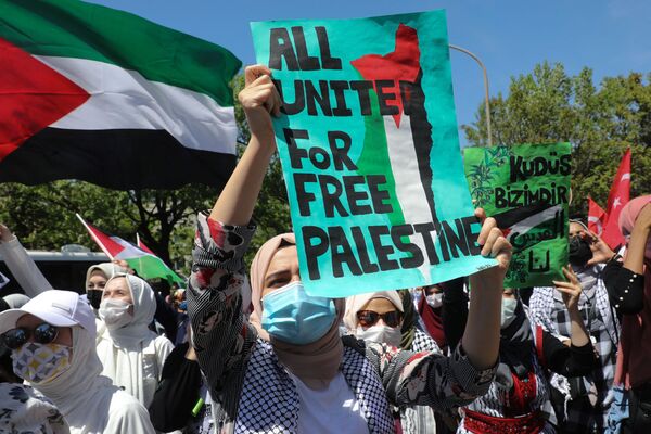 Biểu tình của những người ủng hộ Palestine ở Ankara, Thổ Nhĩ Kỳ - Sputnik Việt Nam