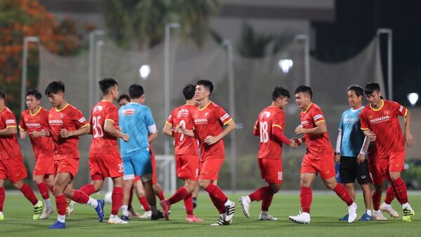  Đội tuyển Việt Nam tập luyện trước trận giao hữu với đội tuyển Jordan. - Sputnik Việt Nam