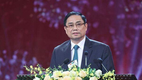 Thủ tướng Chính phủ Phạm Minh Chính dự Lễ ra mắt Qũy vaccine phòng COVID-19 - Sputnik Việt Nam