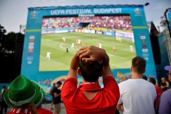 Người hâm mộ ở Budapest xem trận Euro 2020 giữa các đội Hungary-Bồ Đào Nha 

 - Sputnik Việt Nam