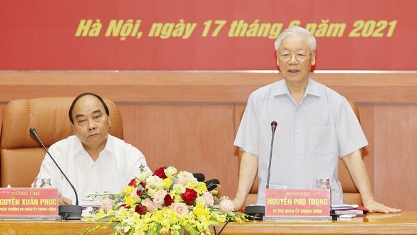 Tổng Bí thư Nguyễn Phú Trọng, Bí thư Quân ủy Trung ương phát biểu chỉ đạo Hội nghị - Sputnik Việt Nam