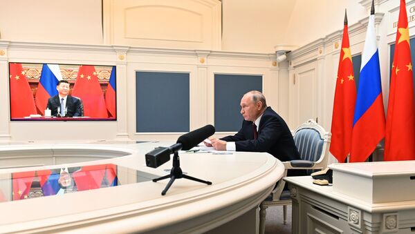 Tổng thống Liên bang Nga V.Putin hội đàm với Chủ tịch nước Cộng hòa Nhân dân Trung Hoa Tập Cận Bình - Sputnik Việt Nam