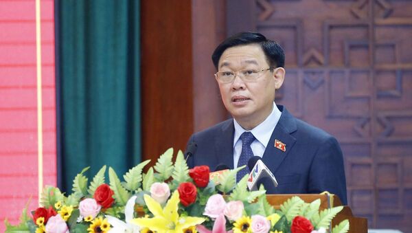 Chủ tịch Quốc hội Vương Đình Huệ phát biểu ý kiến chỉ đạo.  - Sputnik Việt Nam