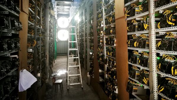 Máy đào bitcoin trong trang trại bitcoin ở Tứ Xuyên, Trung Quốc - Sputnik Việt Nam