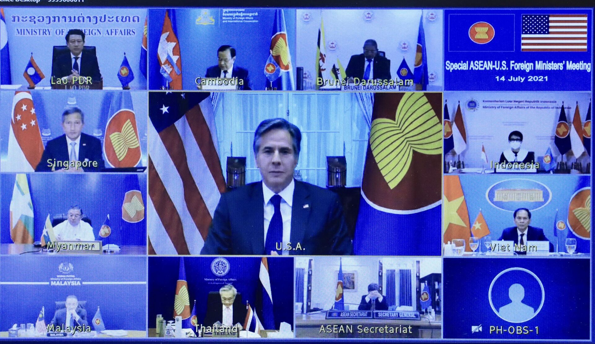 ASEAN- Mỹ họp về tình hình Myanmar và Biển Đông - Sputnik Việt Nam, 1920, 14.07.2021
