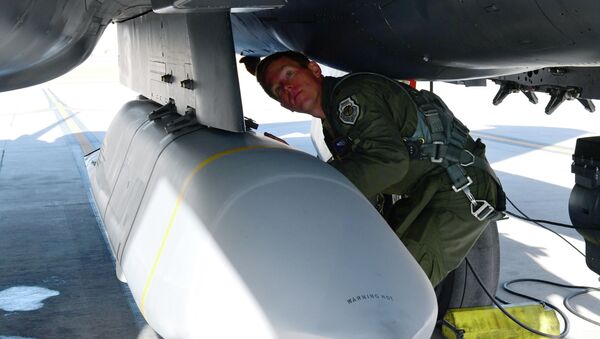 Tên lửa AGM-158B JASSM-ER, được lắp đặt trên máy bay chiến đấu F-15E Không quân Hoa Kỳ - Sputnik Việt Nam